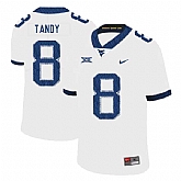 West Virginia Mountaineers 8 Keith Tandy White College Football Jersey Dzhi,baseball caps,new era cap wholesale,wholesale hats